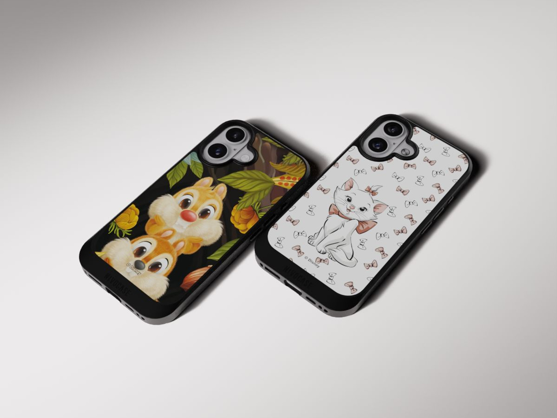 Two NIVOCASE phone cases with Disney designs.