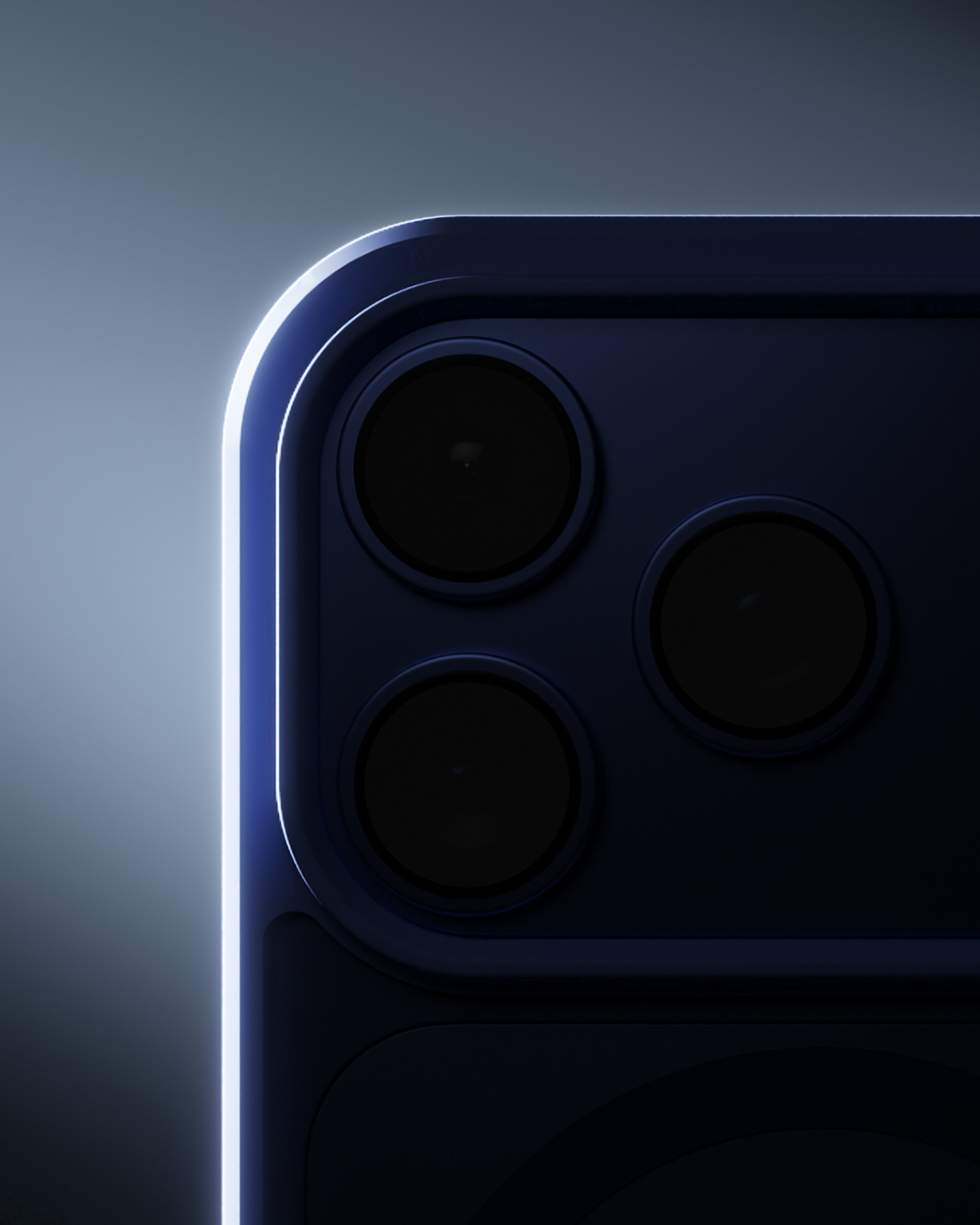 NIVOCASE Handyhülle mit Kameraschutz für iPhone: Detailansicht der Triple-Kamera mit präzisen Aussparungen