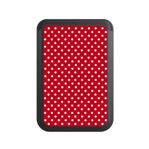  Cardholder Polka Dots Dunkelrot und Weiß