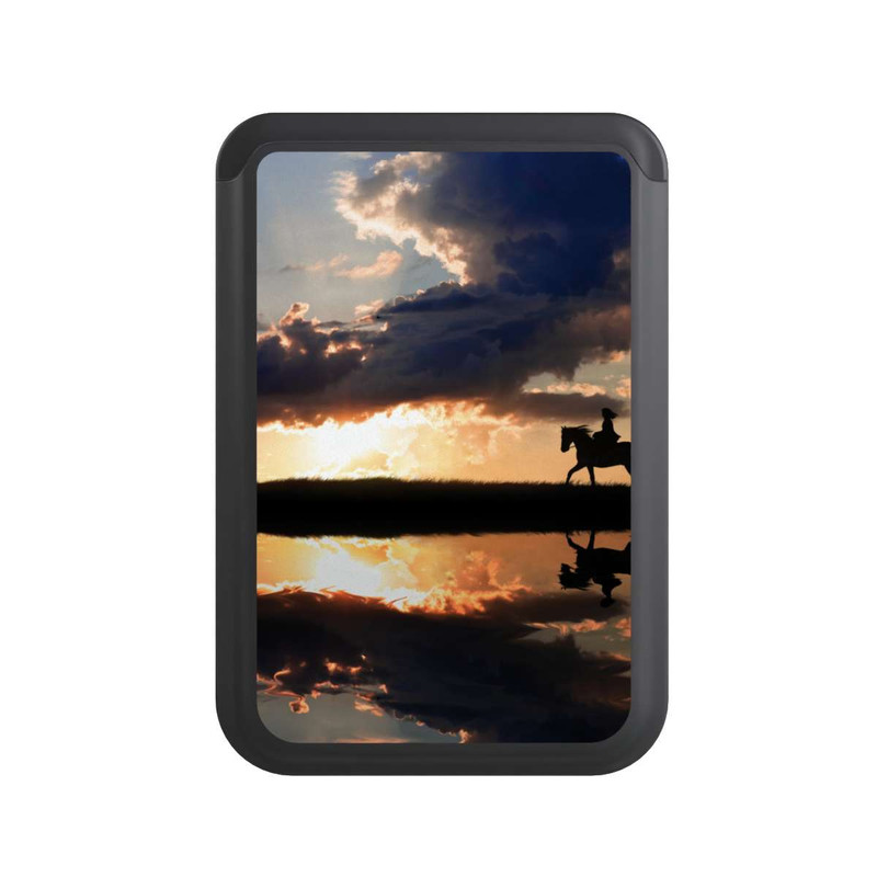  Cardholder Ausritt im Sonnenuntergang
