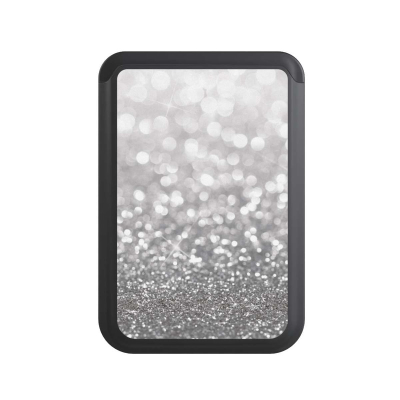  Cardholder Pluie de Paillettes Argentées Look