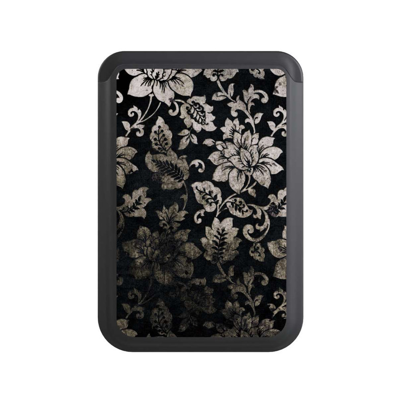  Cardholder Silber Schwarz Vintage