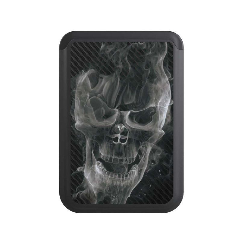  Cardholder rauchender Totenkopf Carbon