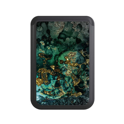  Cardholder Cyan Glitzer Marmorlook