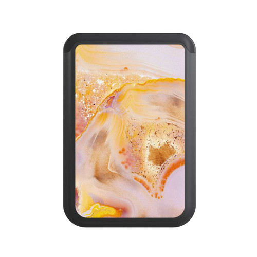  Cardholder Orangefarbener Glitzer Marmorlook