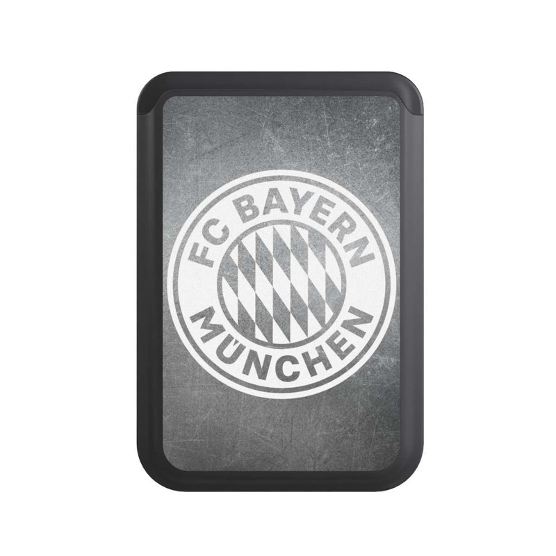  Cardholder Klassisches FCB Logo Klein - Weiß auf Metalllook