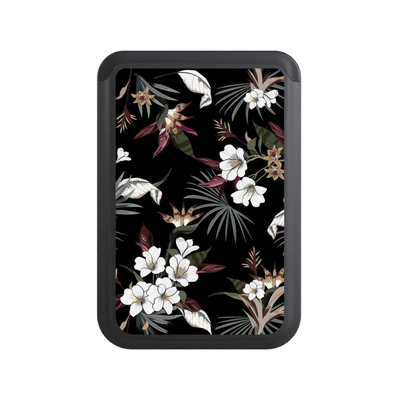  Cardholder Flowers Black
