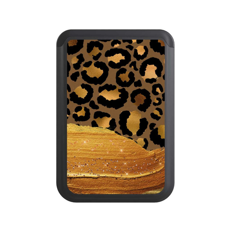  Cardholder Look pailleté léopard doré foncé