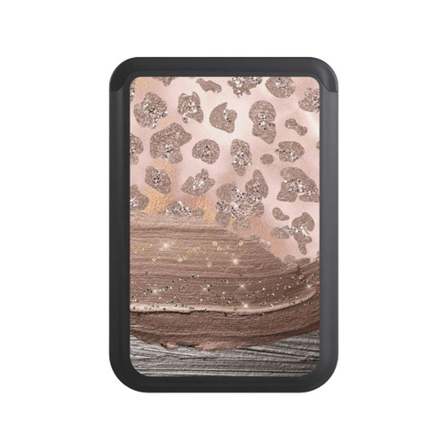  Cardholder Silver Leopard Glitterlook