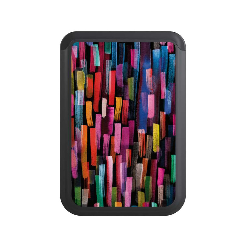  Cardholder Coups De Pinceaux Colorés Noir