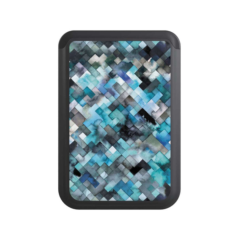  Cardholder stimmungsvolles geometrisches Muster blau