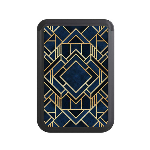  Cardholder Kunst Deko Blau Golddruck