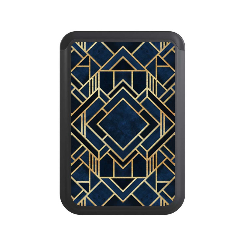  Cardholder Kunst Deko Blau Golddruck