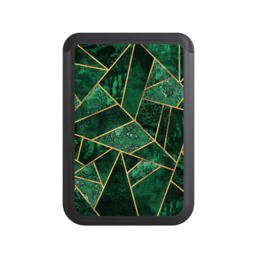  Cardholder Tief Smaragdgrün Golddruck