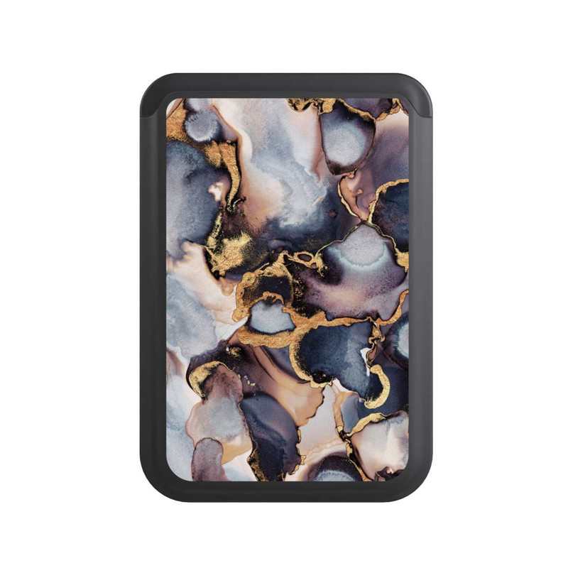  Cardholder Verträumte Tinte Grau-Golddruck