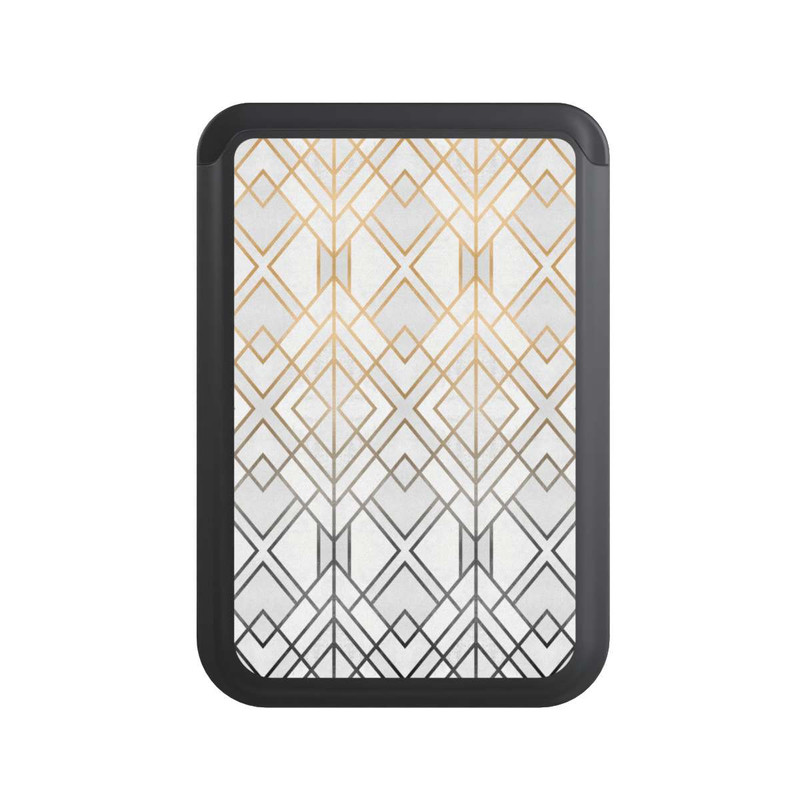  Cardholder Imprimé Geo Gold doré et gris