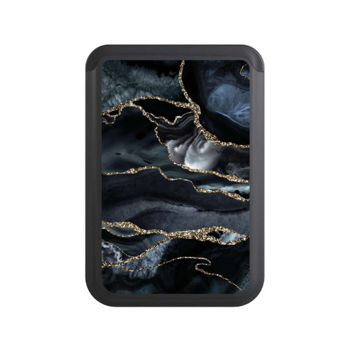  Cardholder Dark Marble Gold Glitter Look
