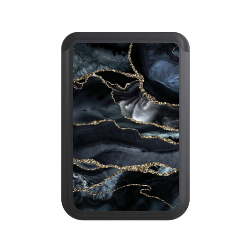  Cardholder Dark Marble Gold Glitter Look