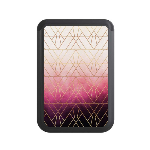  Cardholder Pink Ombre Triangles Gold Print