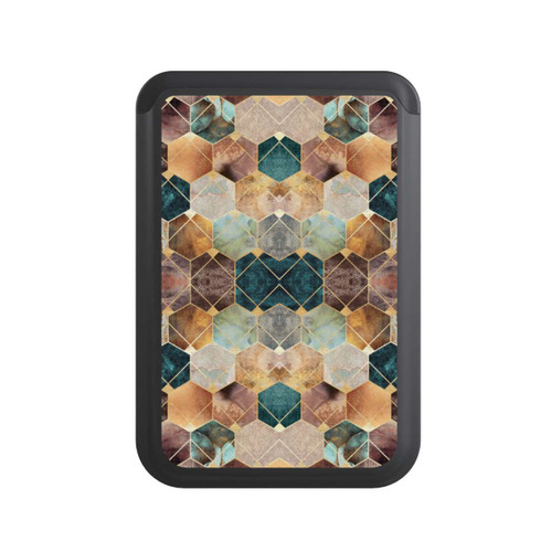 Cardholder Naturfarbene Sechsecke und Diamanten