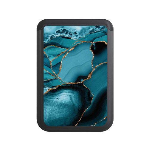  Cardholder Ice Blue Marble Landscape