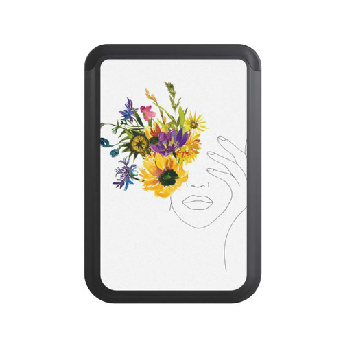  Cardholder Line Art Frau Sonnenblumen