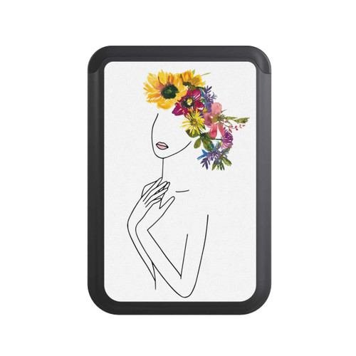  Cardholder Line Art Frau mit Blumenkrone