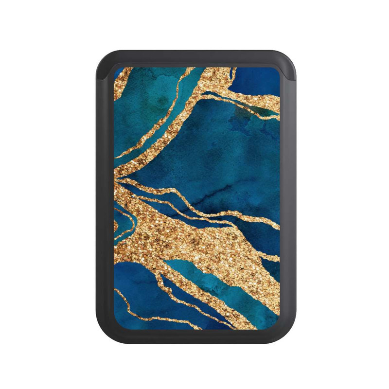  Cardholder Pierre précieuse Or Bleu