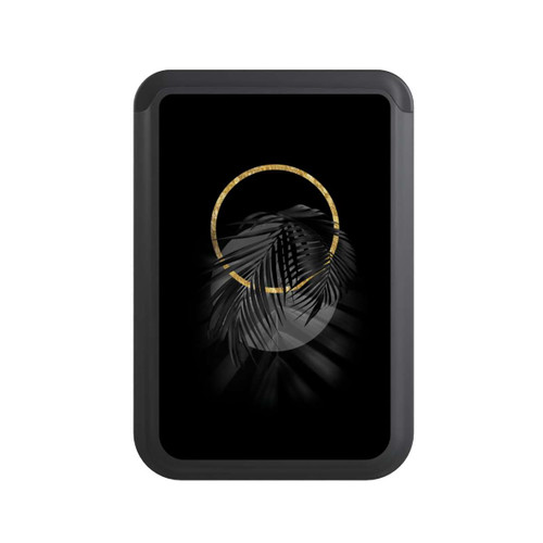  Cardholder Black Tropical Leaf