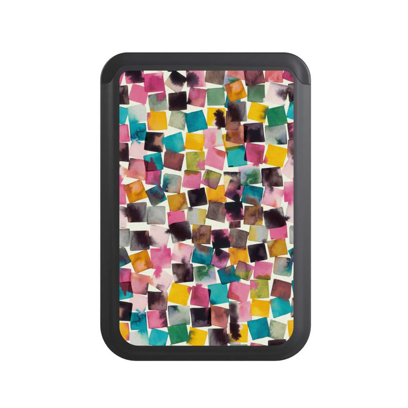  Cardholder Plaids Géométriques Aquarelle Rose