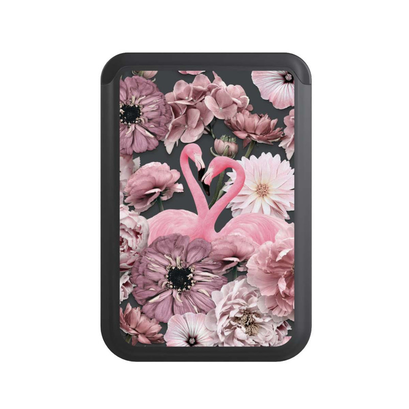  Cardholder Flamants roses en motif de fleurs