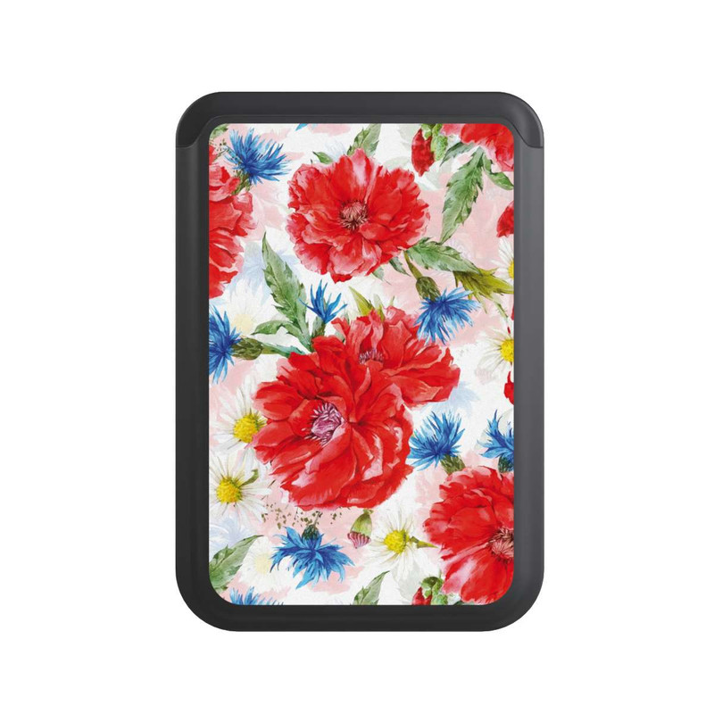  Cardholder Prairie d'Été, Bleuets et Coquelicots