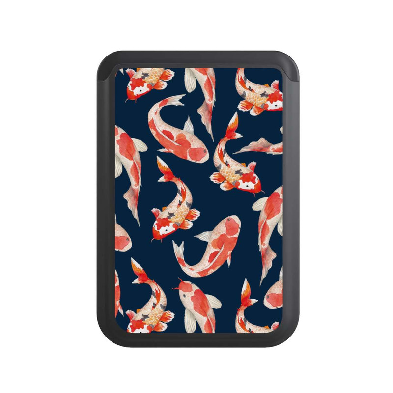  Cardholder Koi auf blauem Hintergrund