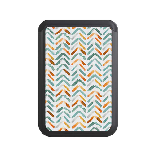  Cardholder Elegantes Herbstchevron Blau Orange