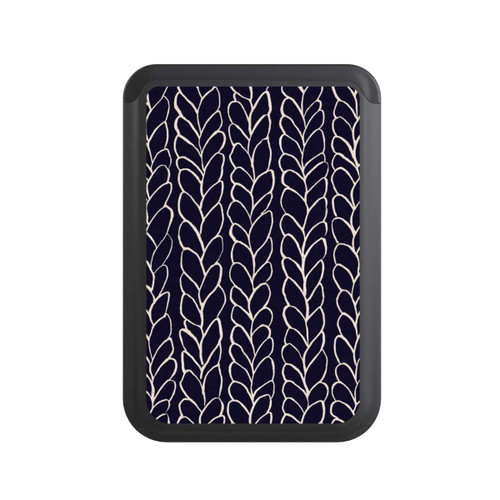  Cardholder gezeichnete Wollzöpfe Marine