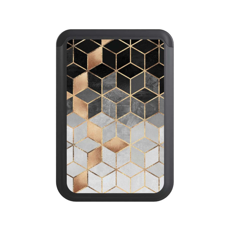  Cardholder Cubes Sombres & Dorés