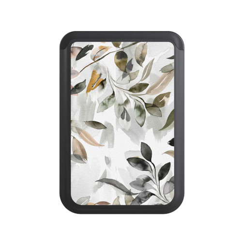  Cardholder Watercolor Neutral Leaves