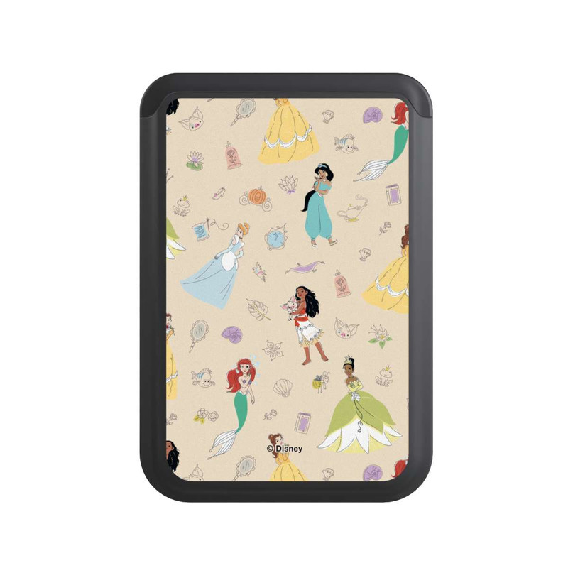  Cardholder Princess Pattern Beige Disney Princess