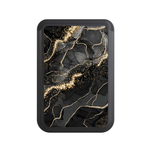 Cardholder Look Spirales de Marbre Sombre &amp; Or