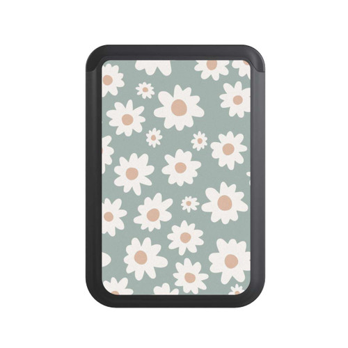  Cardholder Daisy Flower Seamless Pattern Green