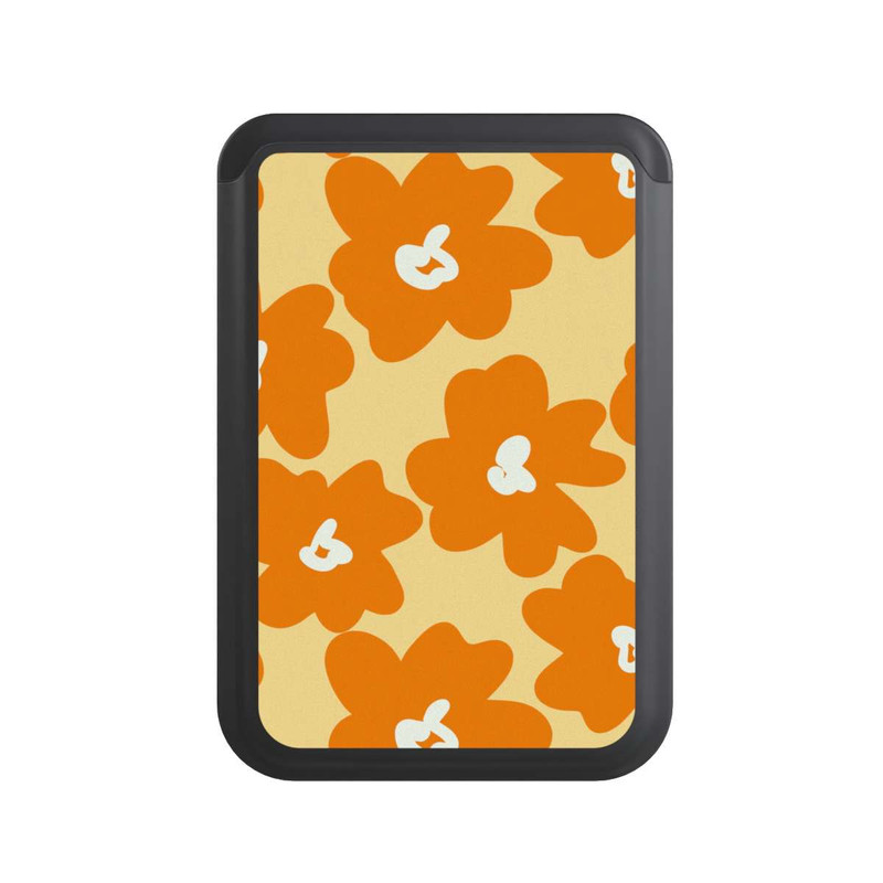  Cardholder Retro floral pattern Päivi yellow orange