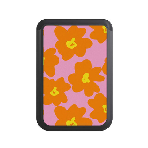  Cardholder Retro Blumenmuster Pink und Orange