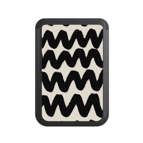  Cardholder Vagues Noires Pattern
