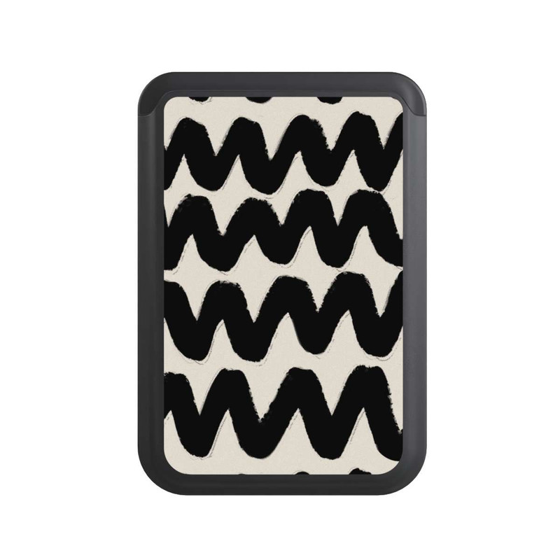  Cardholder Vagues Noires Pattern