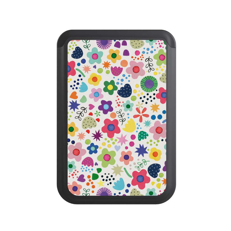  Cardholder Fleurs psychédéliques colorées