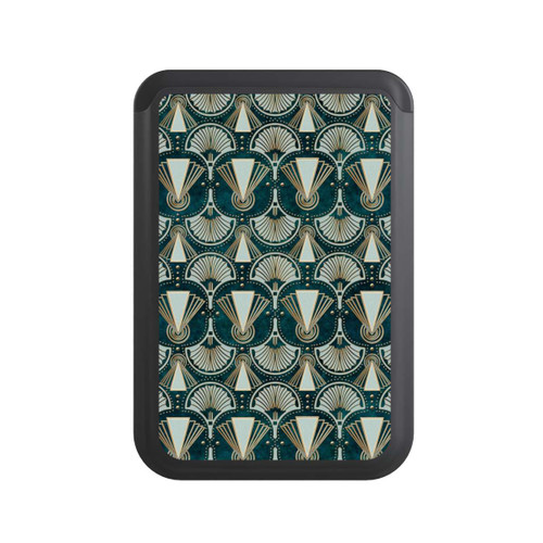  Cardholder Art Deco Green Pattern