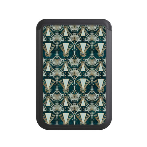  Cardholder Art Deco Green Pattern