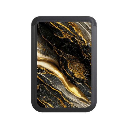  Cardholder Schwarze Marmor Goldschichten