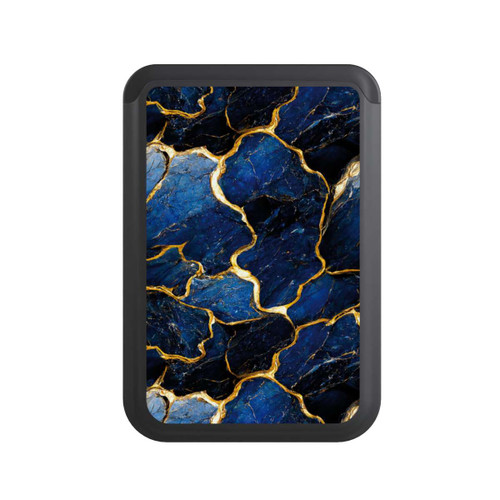  Cardholder Blaue Marmor Gold Druck