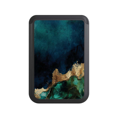  Cardholder Petrolblau mit Gold